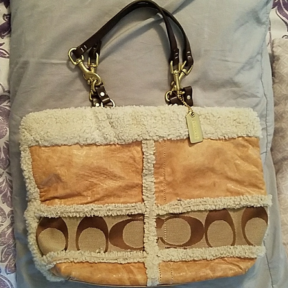Coach leather with fleece